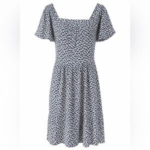 Monteau Los Angeles Blue Floral Fit and Flare Dress Womens Size S